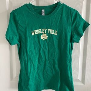 Women’s Bella Green Wrigley Field Chicago Cubs Shamrock T-Shirt